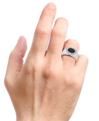 Men's Black Diamond & White Diamond (1 ct. t.w.) Ring in Sterling Silver