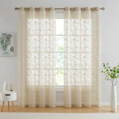 Joyce Lace Sheer Kitchen Curtain Valance Topper Rod Pocket For Small Windows Bathroom Kitchen 54 W X 18 L