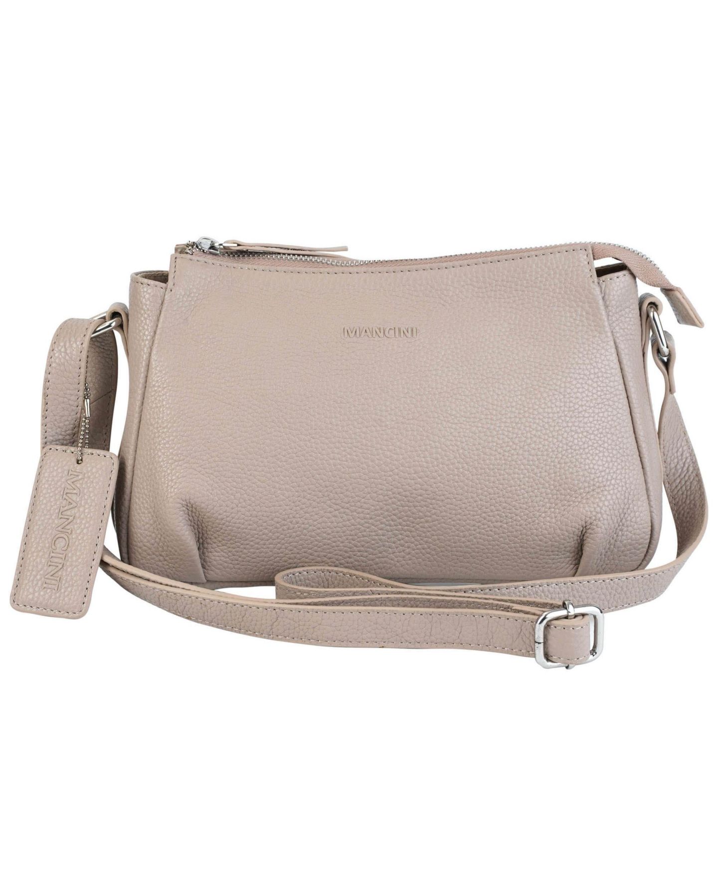 Женская сумка Mancini Pebbled Charlize Crossbody Handbag, цвет: Серо-бежевый — фото 1