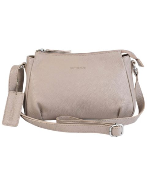Женская сумка Mancini Pebbled Charlize Crossbody Handbag, цвет: Серо-бежевый
