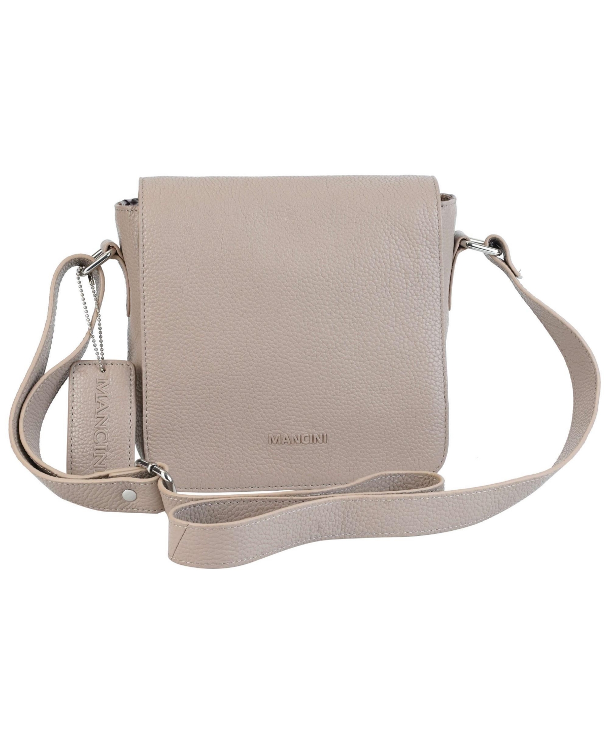 Pebbled Collection Page Leather Crossbody Bag - White