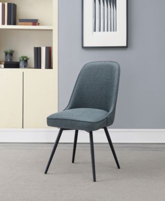 Penton Swivel Chair 19.5" W x 35" H, 2-Pack in Navy Faux Leather with Black Metal Legs