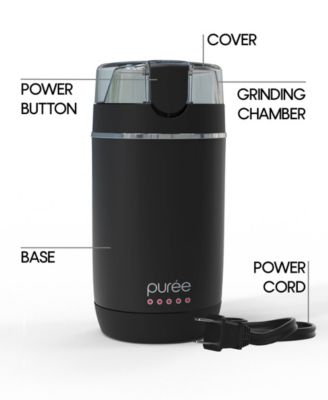 Puree Electric Coffee Grinder, One-Touch Spice, Herb, and Coffee Bean Grinder with Stainless Steel Blades&nbsp;