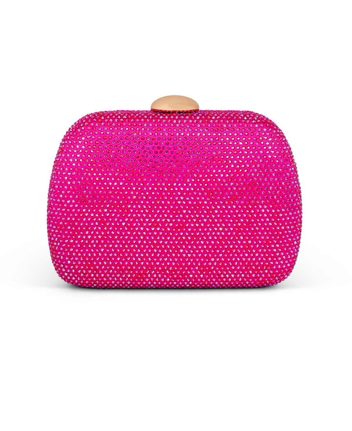 Woman's Blossom Crystal Minaudiere - Neon pink