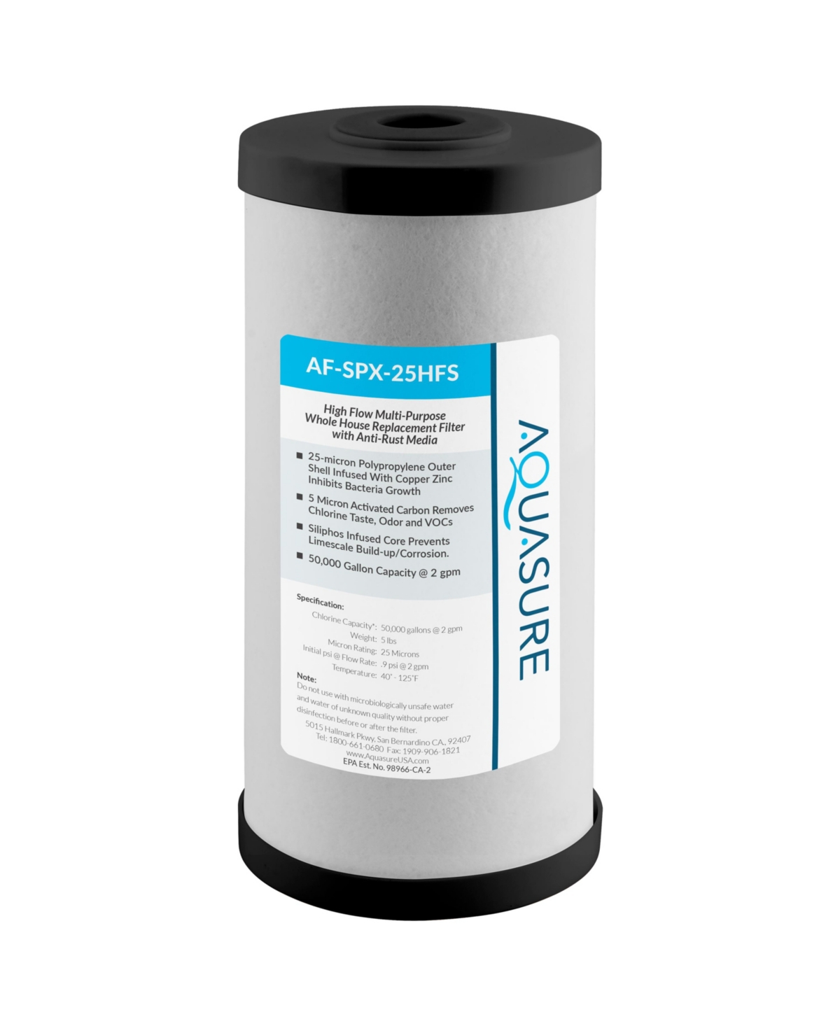 Fortitude V2 Multi-Purpose Replacement Filter Cartridge with Siliphos - Standard Size - Black