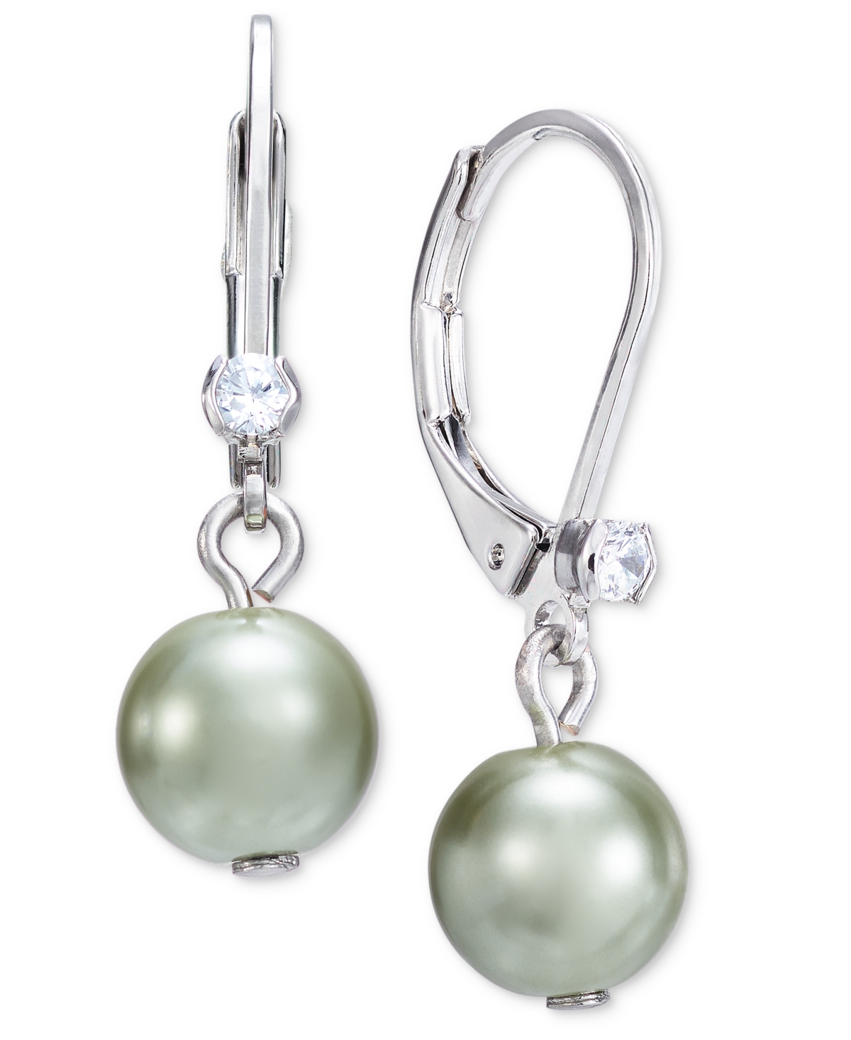 Silver-Tone Crystal & Color Imitation Pearl Drop Earrings, Created for Macy's - Multi