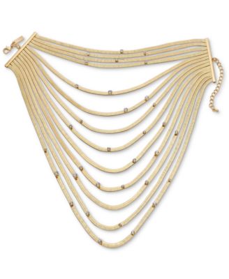 I.N.C. International Concepts - Crystal & Omega Chain Layered Necklace, 9-3/4" + 3" extender