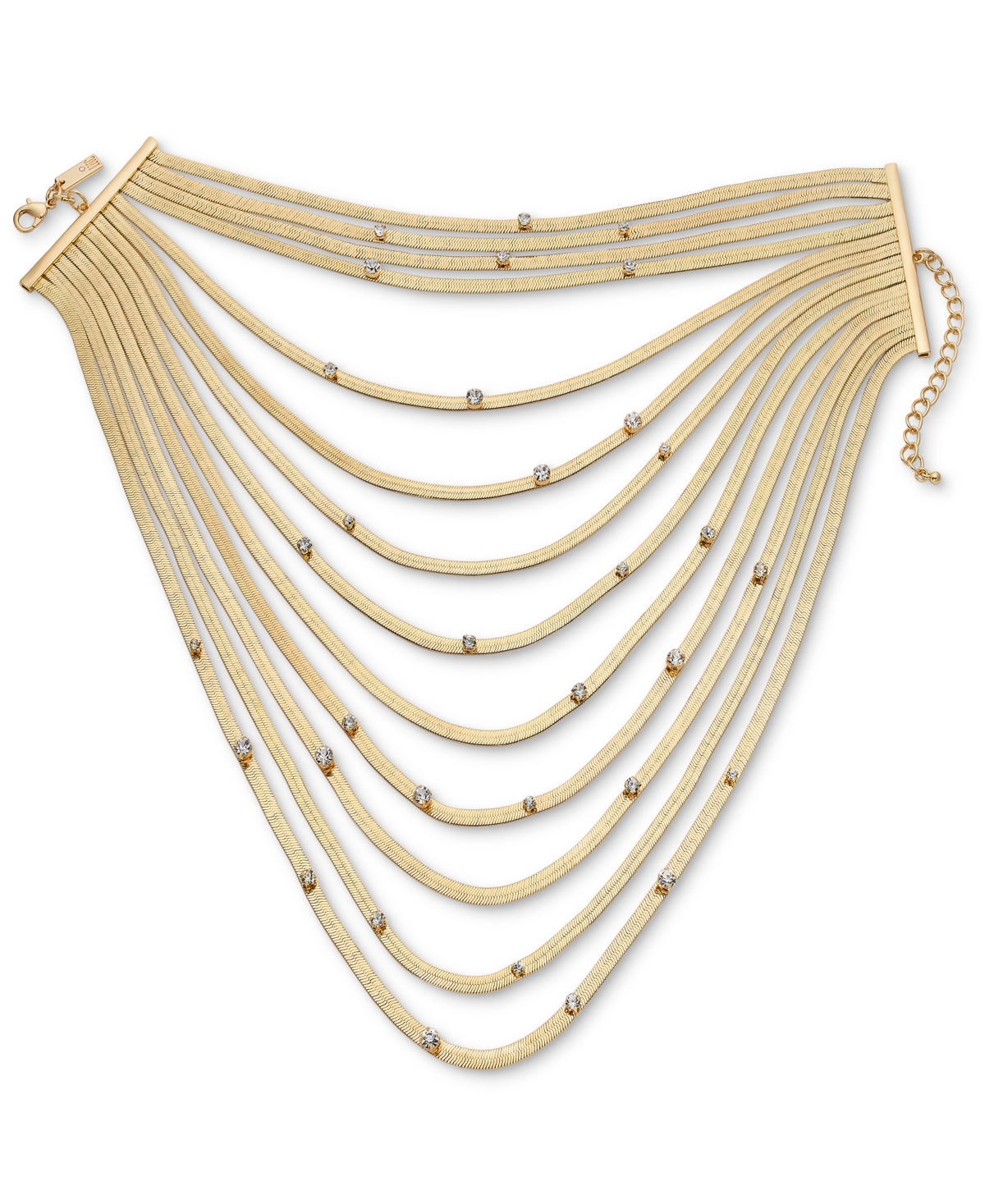 Shop Inc International Concepts Crystal & Omega Chain Layered Necklace, 9-3/4 + 3" Extender, Created For Macy's In Gold