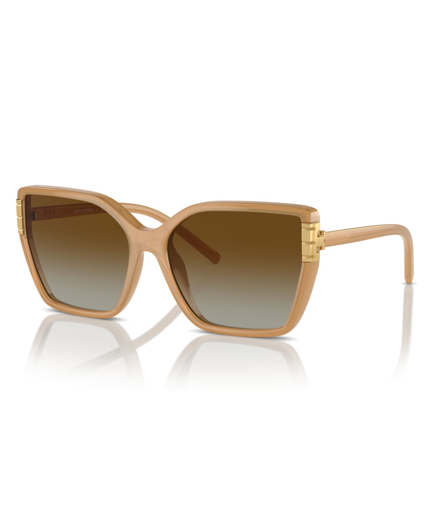 Женские солнцезащитные очки Tory Burch Polarized Sunglasses, Ty9076U, цвет: Коричневый — фото 1