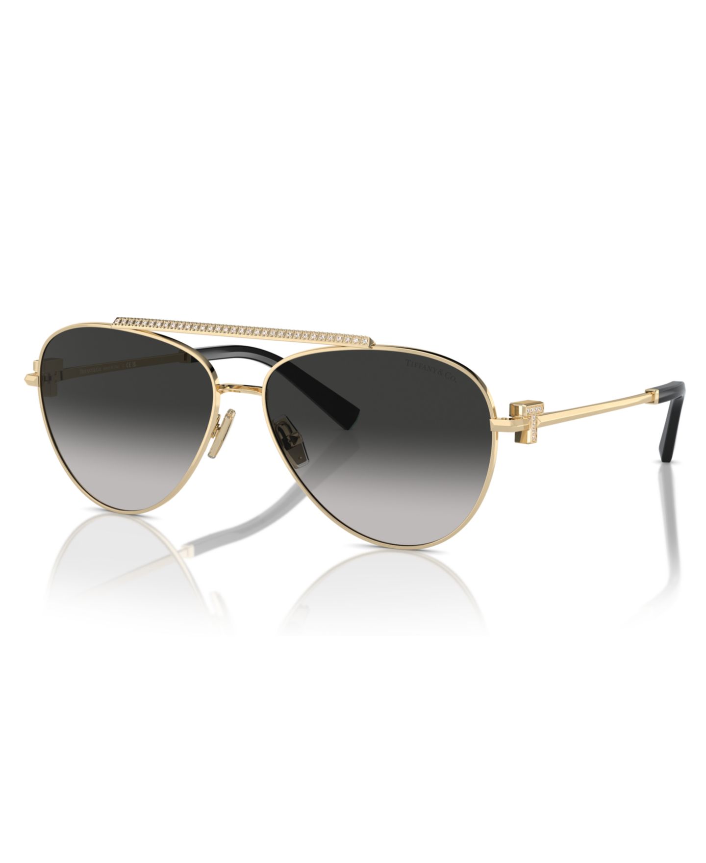 Женские солнцезащитные очки Tiffany & Co. Pilot Sunglasses, TF3101B, цвет: Бледный золотой — фото 1