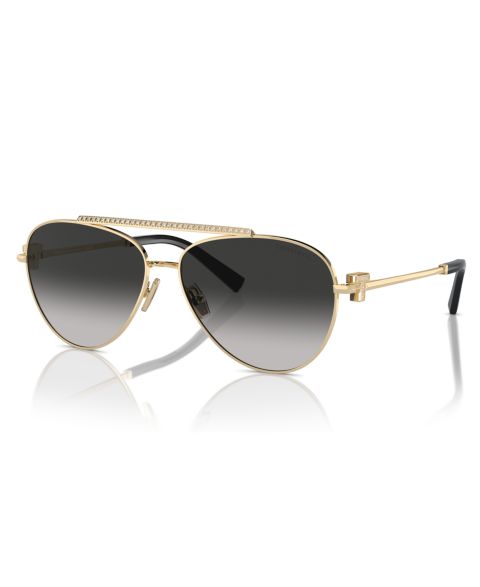 Женские солнцезащитные очки Tiffany & Co. Pilot Sunglasses, TF3101B, цвет: Бледный золотой