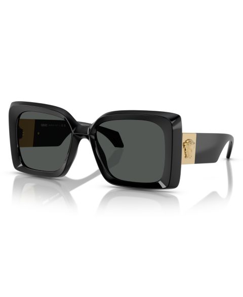 Женские солнцезащитные очки Versace Bold Square Sunglasses, Ve4467U, цвет: Чёрный