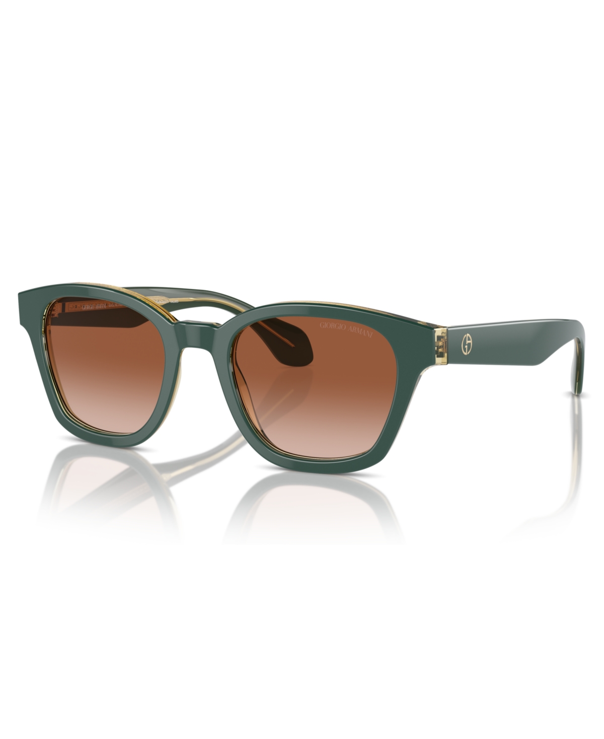 Shop Giorgio Armani Men's Sunglasses, Ar8207 In Top Green,olive Transparent