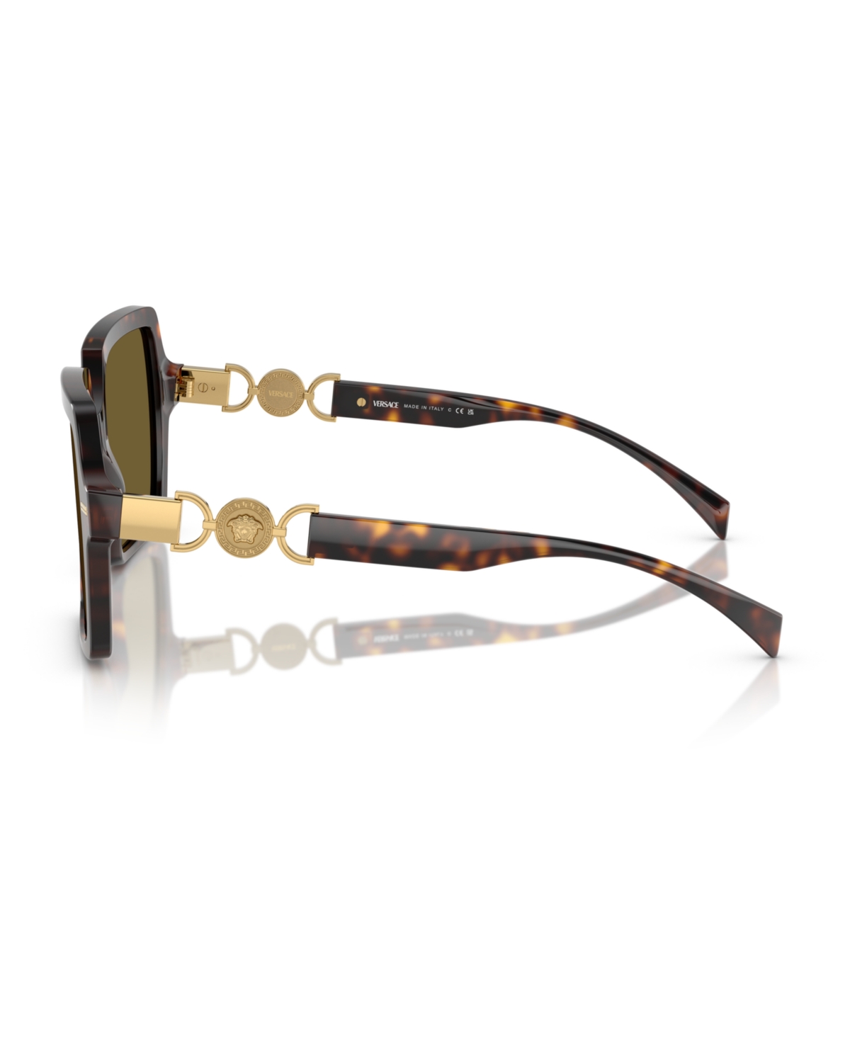 Versace Medusa Head Square-frame Sunglasses In Havana