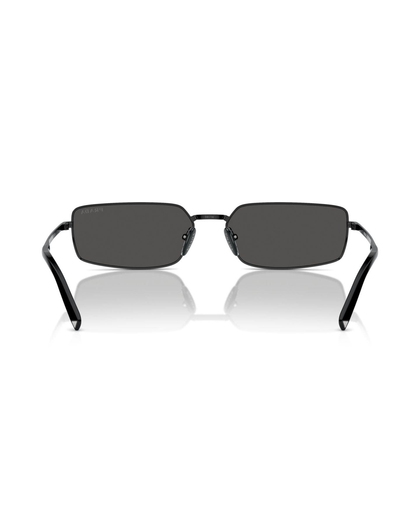 Женские солнцезащитные очки PRADA Signature Rectangular Sunglasses, PR A60S, цвет: Чёрный — фото 2