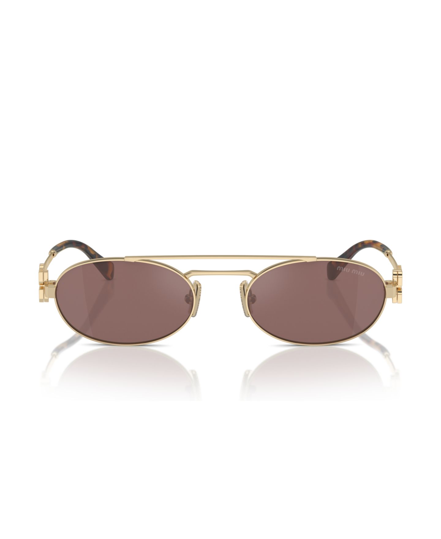 Женские солнцезащитные очки MIU MIU Sunglasses, MU 54Zs, цвет: Золотой / Коричневый — фото 4