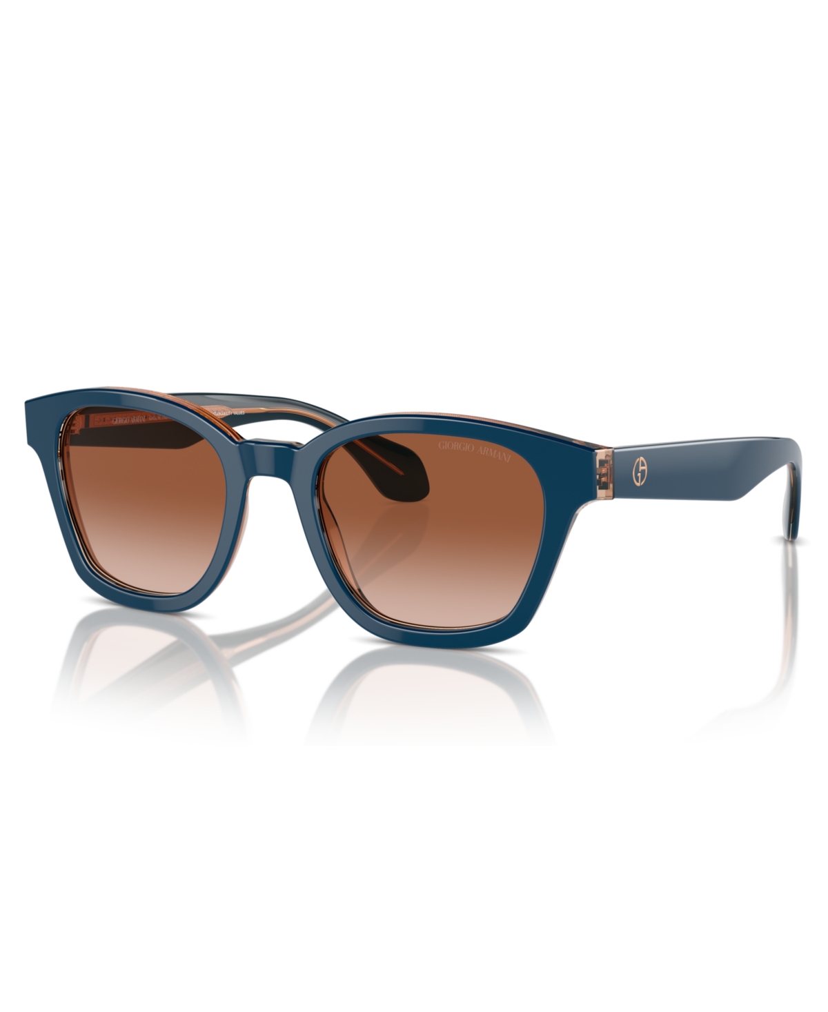 Shop Giorgio Armani Men's Sunglasses, Ar8207 In Top Blue,transparent Brown