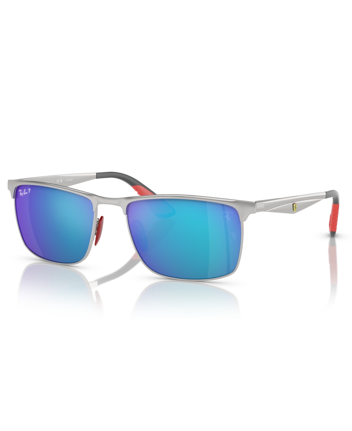 Shop Ray Ban Unisex Polarized Sunglasses, Mirror Gradient Rb3726m In Silver