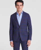 Bar Iii Men's Slim-Fit Suit Jackets, Created for Macy's - Navy Plaid