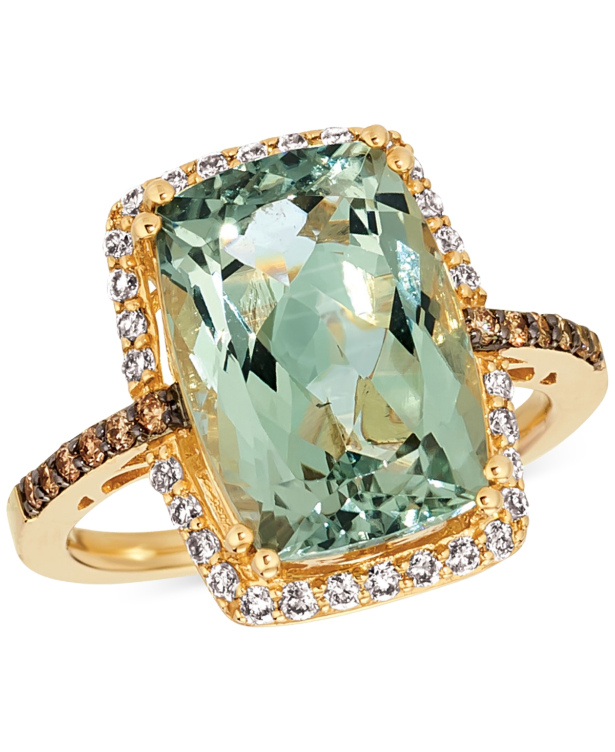 Le Vian Mint Julep Quartz (6 Ct. T.w.) & Diamond Halo Ring (3/8 Ct. T.w.) In 14k Gold In No Color