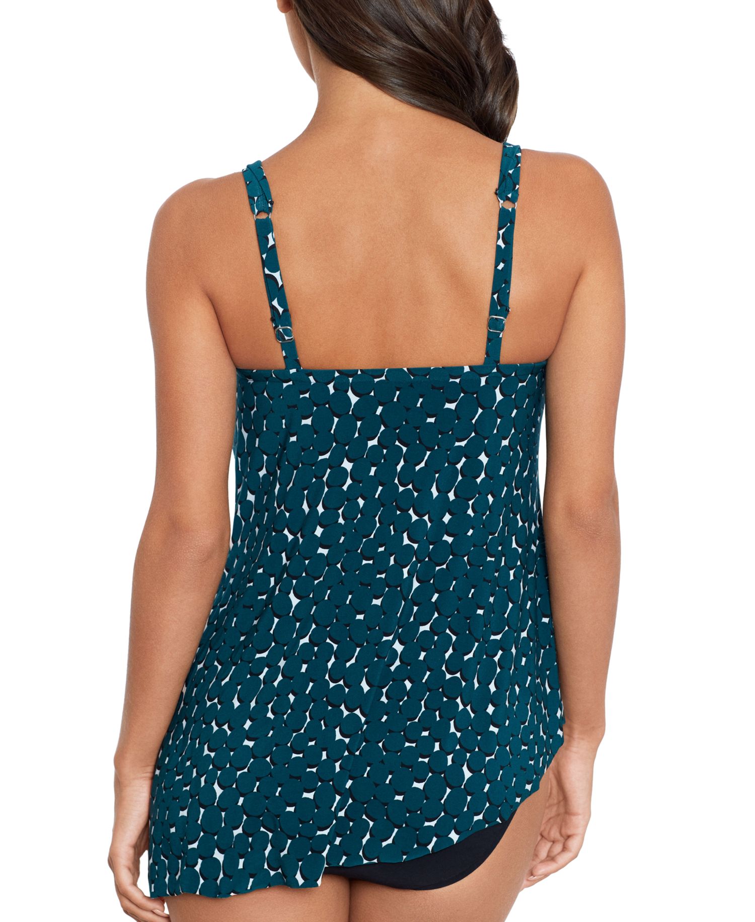 Women's Asymmetric Shadow Dot Tankini Top