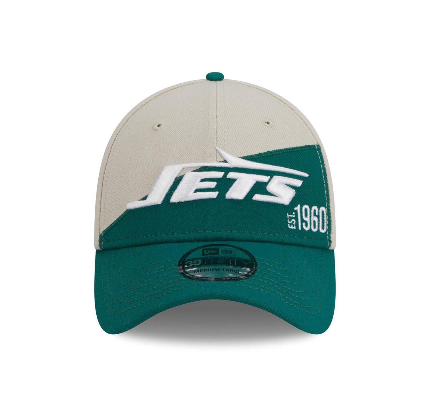 Men's Cream, Kelly Green New York Jets 2023 Sideline Historic 39THIRTY Flex Hat