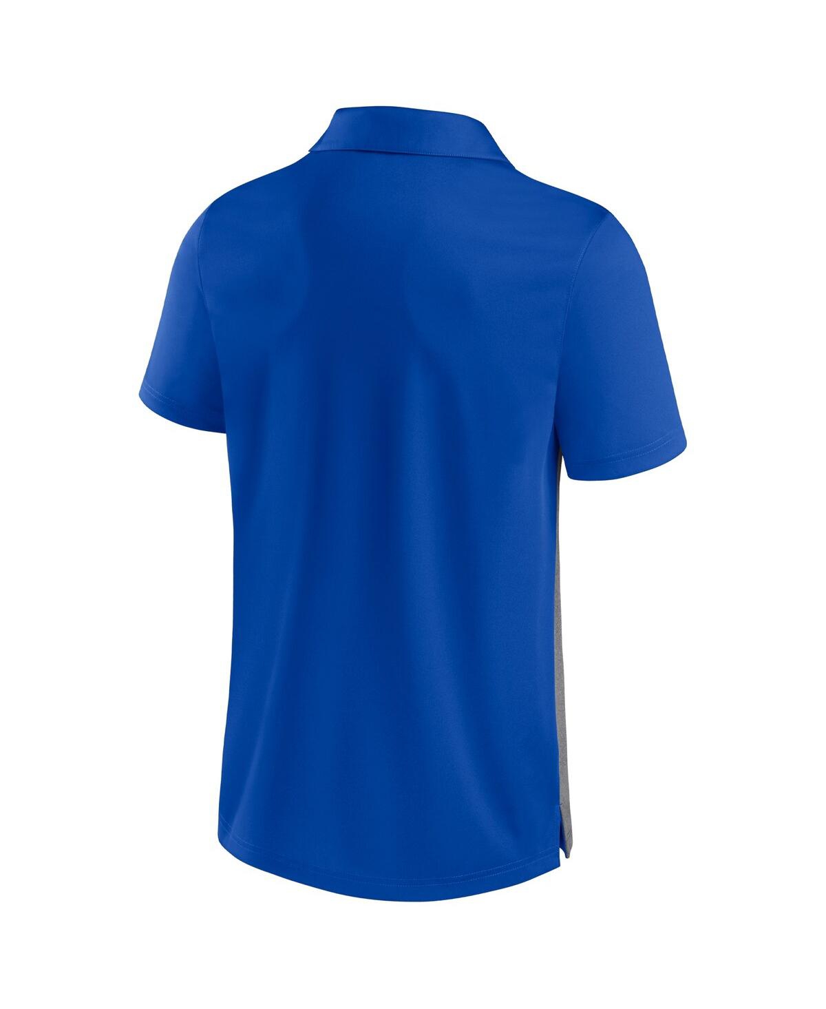 Fanatics Men's  Royal, Heathered Gray Kentucky Wildcats Split Block Color Block Polo Shirt In Royal,heathered Gray