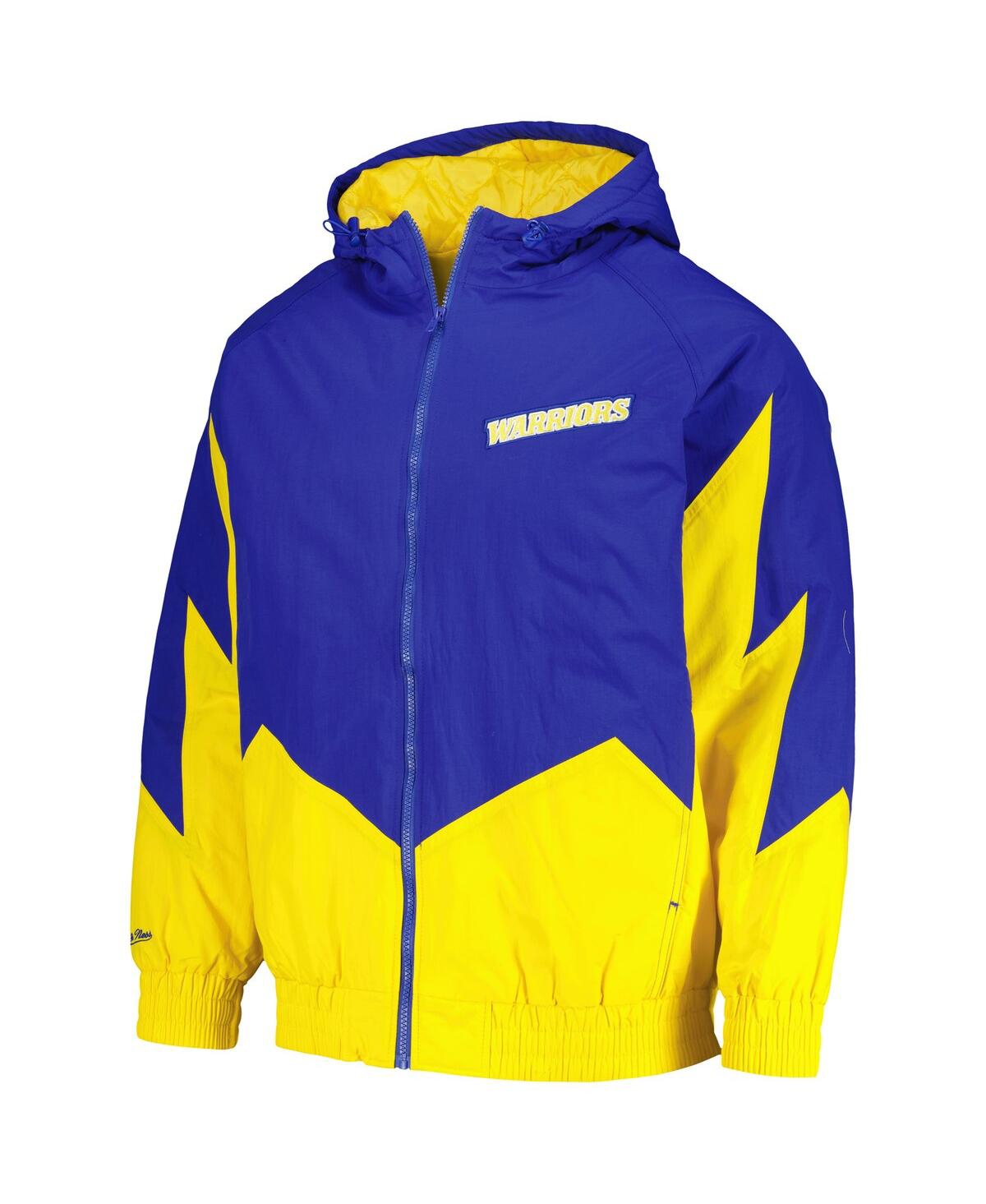 Mitchell & Ness Men's  Royal Golden State Warriors Hardwood Classics Retro Quilted Raglan Full-zip Ho In Royal
