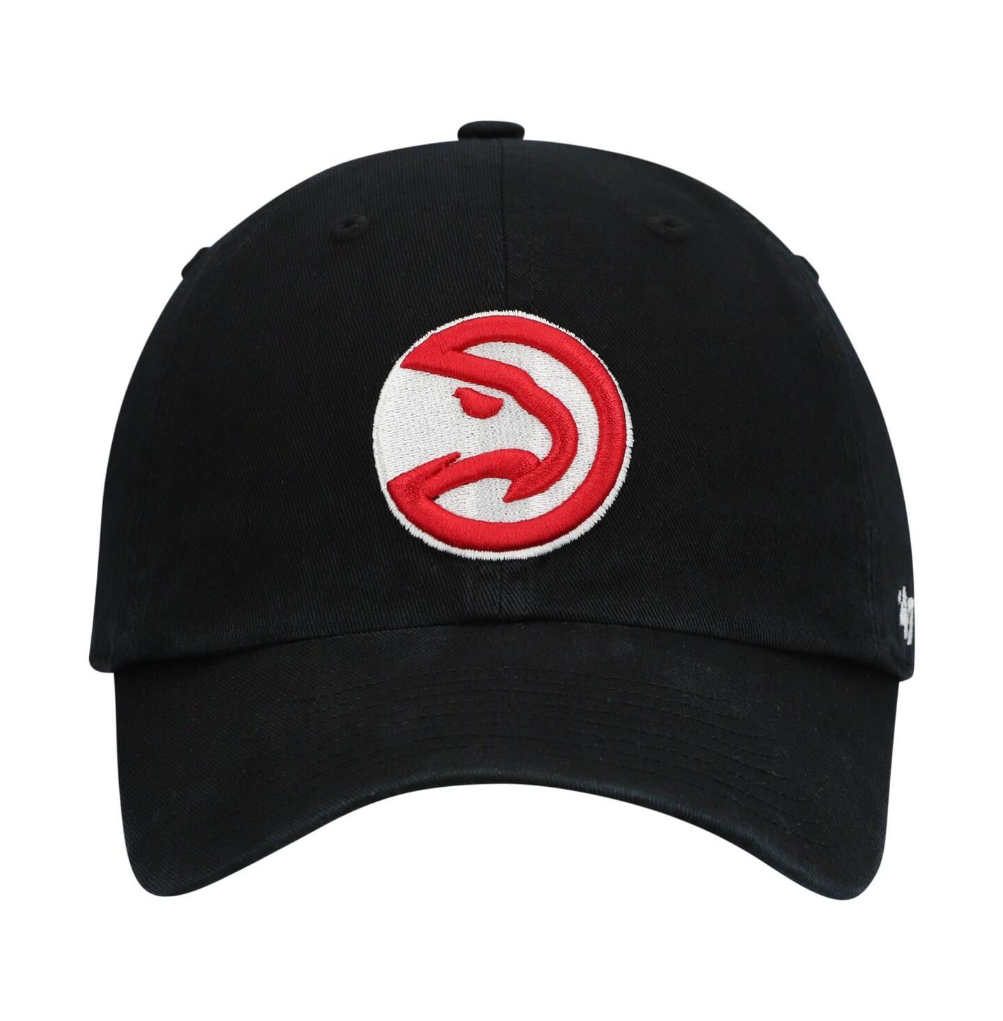 Мужская кепка '47 Brand Black Atlanta Hawks Team Clean Up Adjustable Hat — фото 4