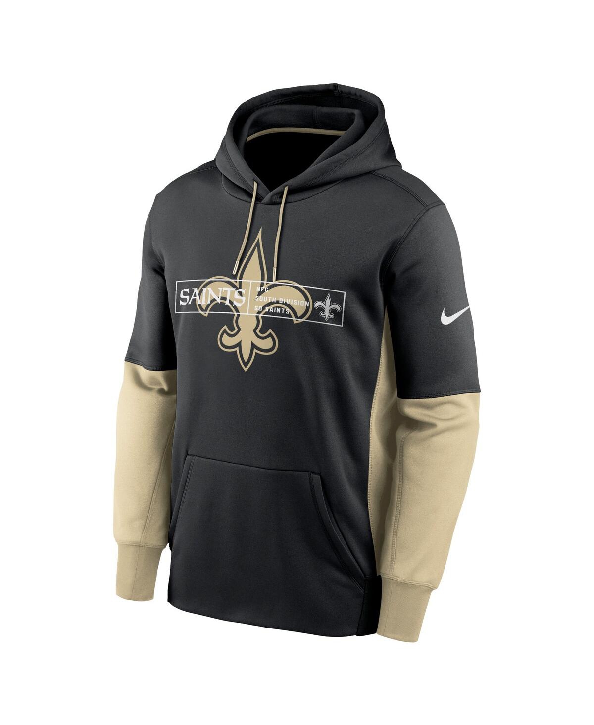 Men's NikeNew Orleans Saints Color Block Fleece Performance Pullover Hoodie - Black