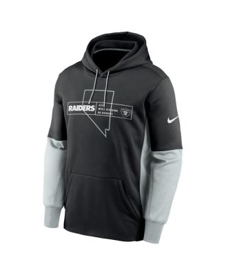Men's Black Las Vegas Raiders Color Block Fleece Performance Pullover Hoodie