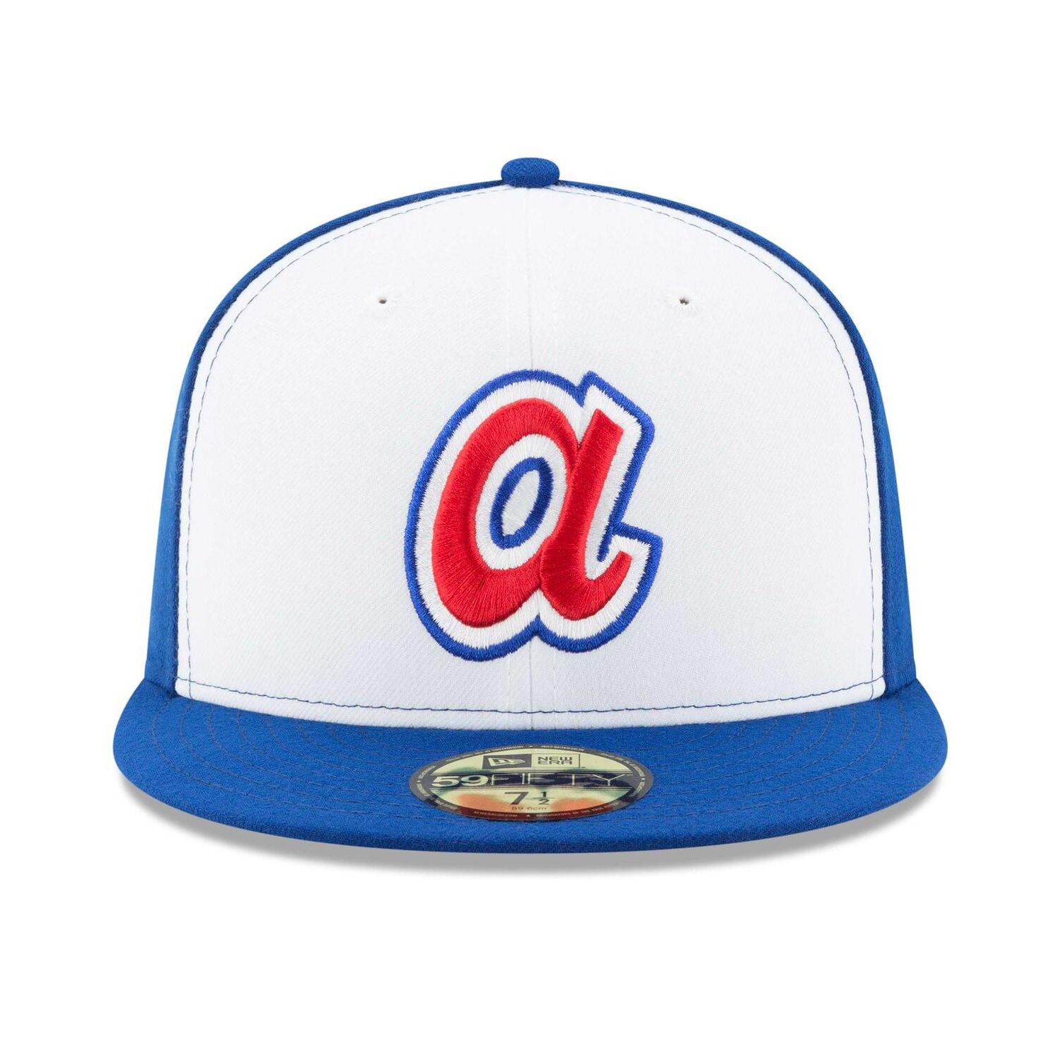 Men's White, Royal Atlanta Braves Cooperstown Collection 59FIFTY Fitted Hat