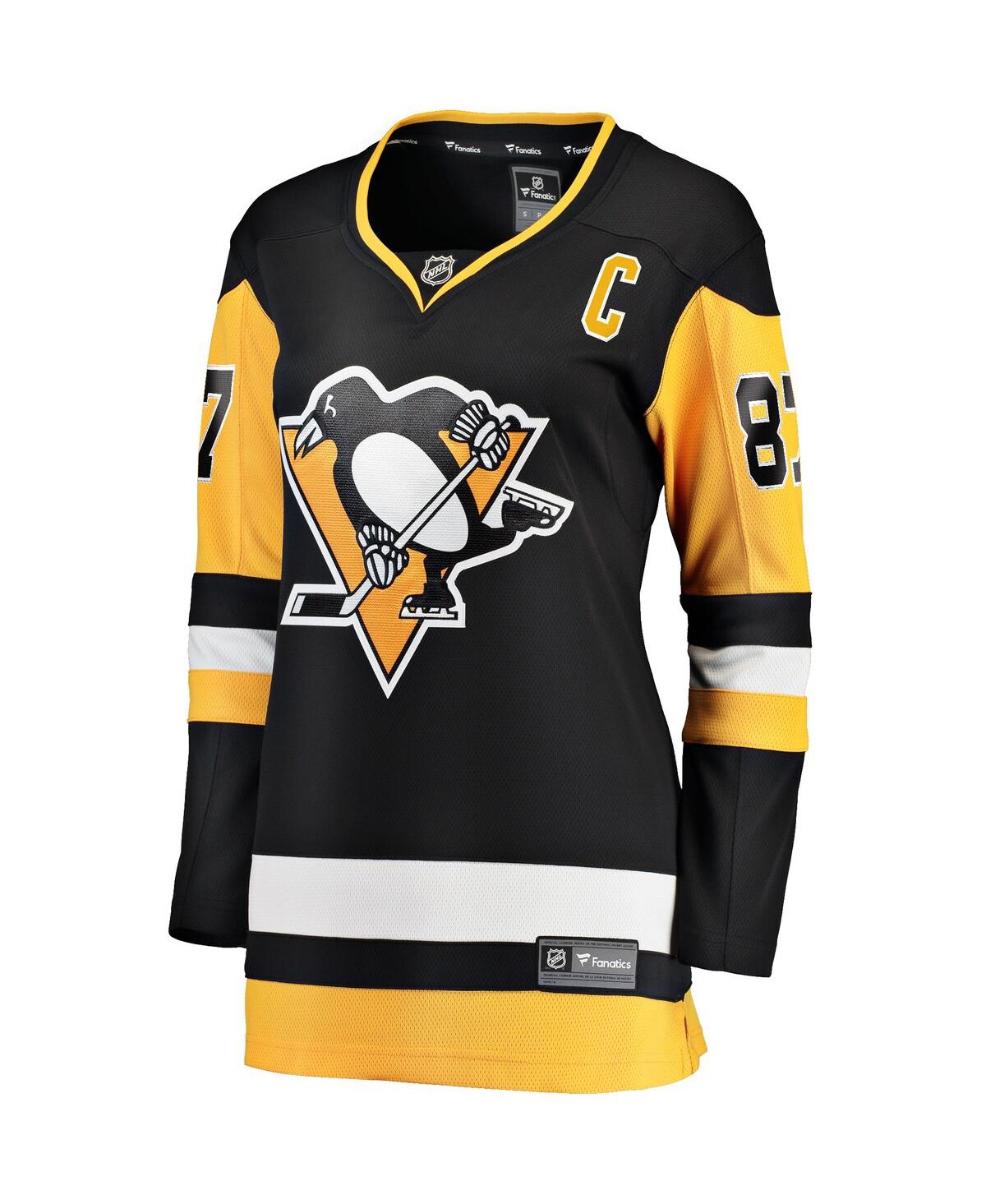 Women's Fanatics Sidney CrosbyPittsburgh Penguins Captain Patch Home Breakaway Jersey - Black
