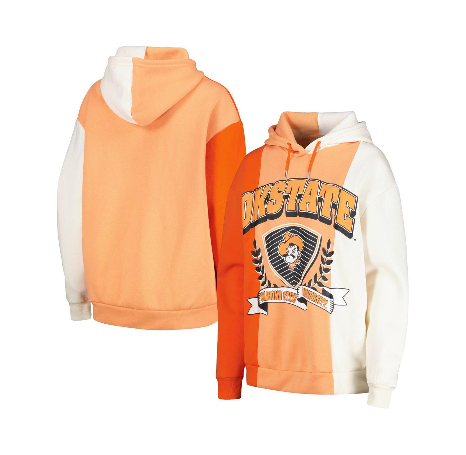 Women's Orange Oklahoma State Cowboys Hall of Fame Colorblock Pullover Hoodie