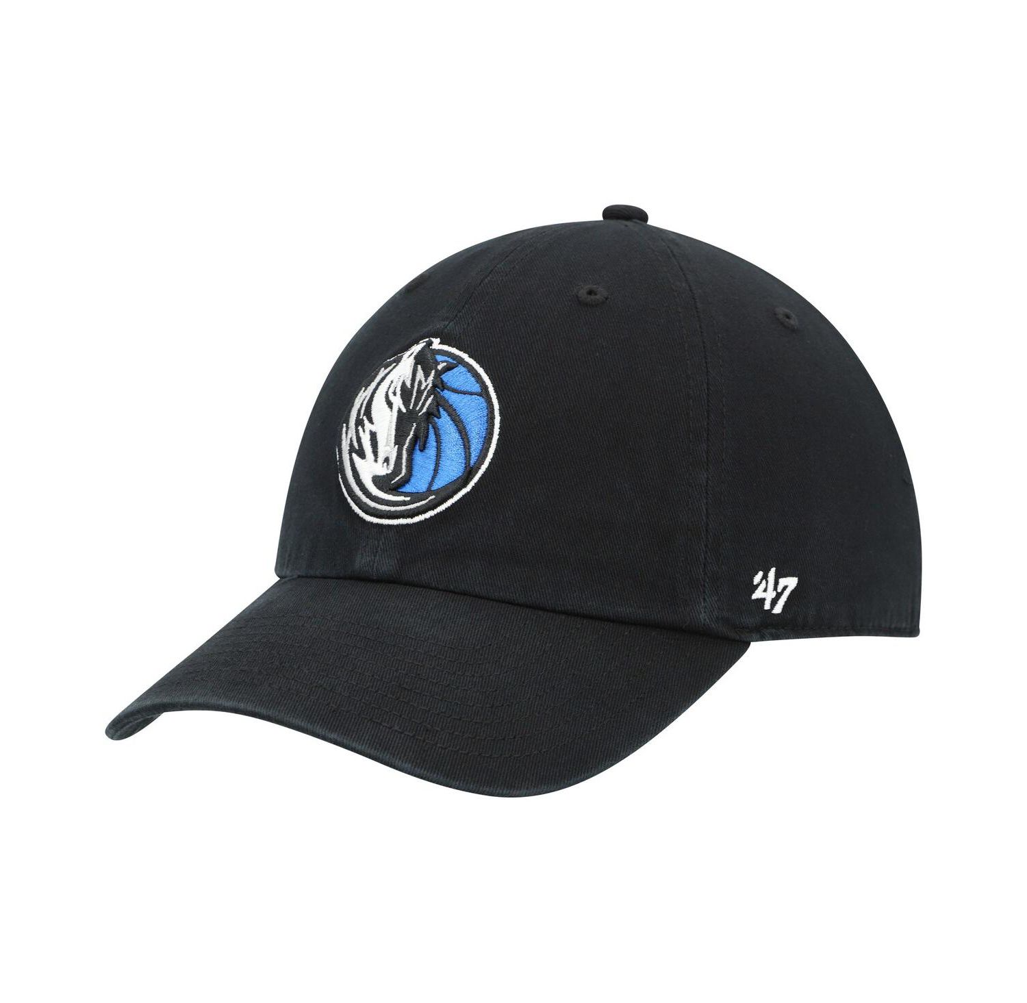 Men's Black Dallas Mavericks Team Logo Clean Up Adjustable Hat