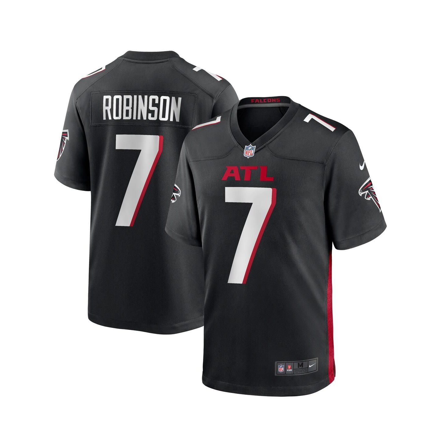 Топ Nike Bijan Robinson Atlanta Falcons Game Jersey для мальчиков, цвет: Чёрный — фото 1
