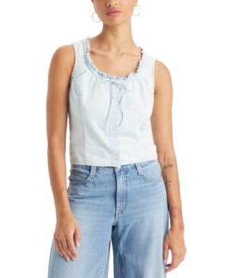 Levi's - Women's Shane Cotton Tie-Neck Button-Front Top