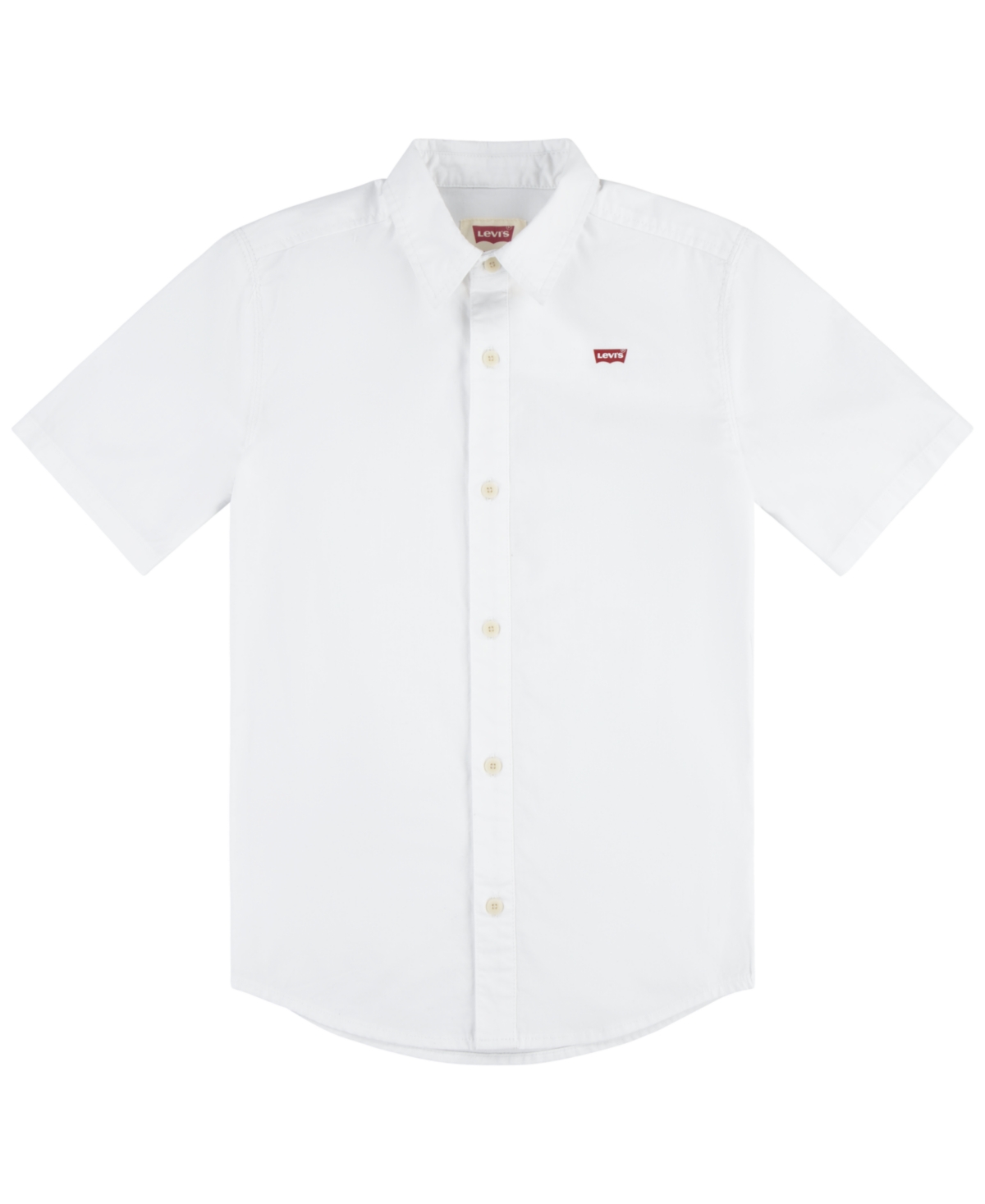 Shop Levi's Toddler Boys Short Sleeve Woven Button-up Shirt In White