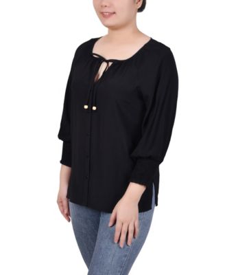 Women's 3/4 Sleeve Button Front Blouse