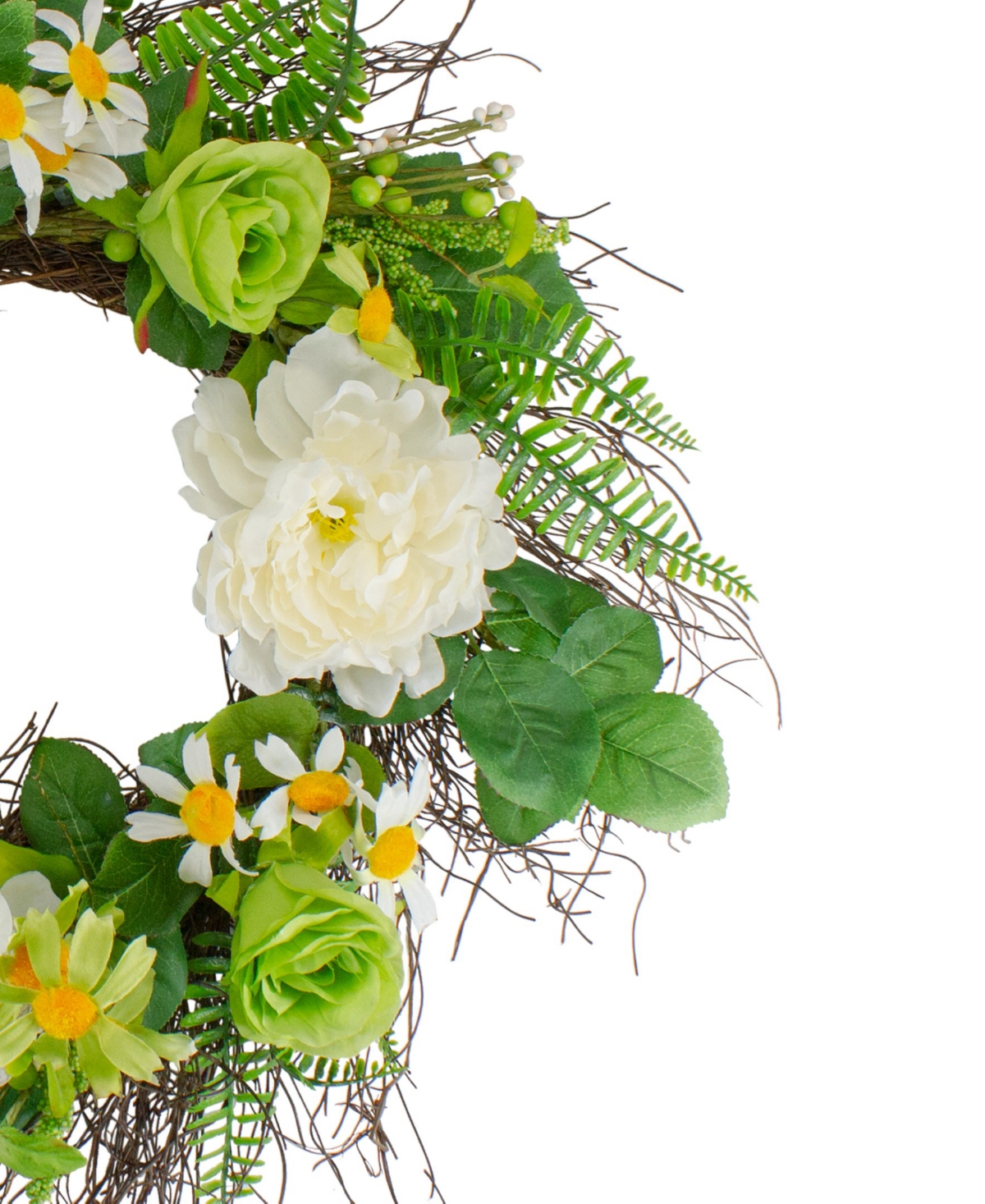 Northlight Mixed Floral Artificial Spring Wreath, 22" In Green