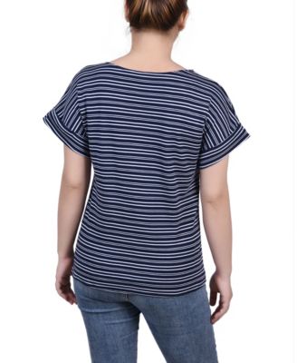 Women's Short Sleeve Tie Front Top