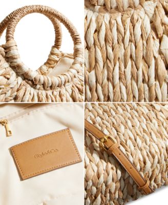 Straw Tote Crossbody, Exclusively at Macy's 