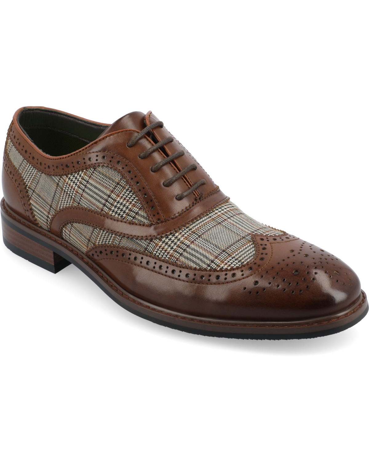 Shop Vance Co. Men's Jerome Tru Comfort Foam Wingtip Lace-up Oxford Shoes In Brown