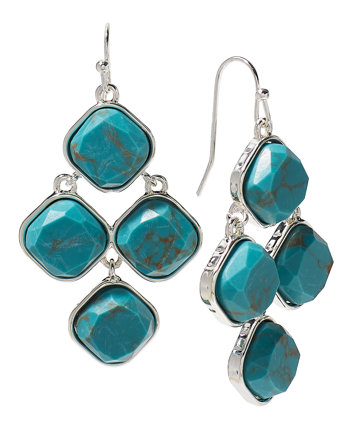 Shop Style & Co Stone Kite Drop Earrings, Created For Macy's In Blue