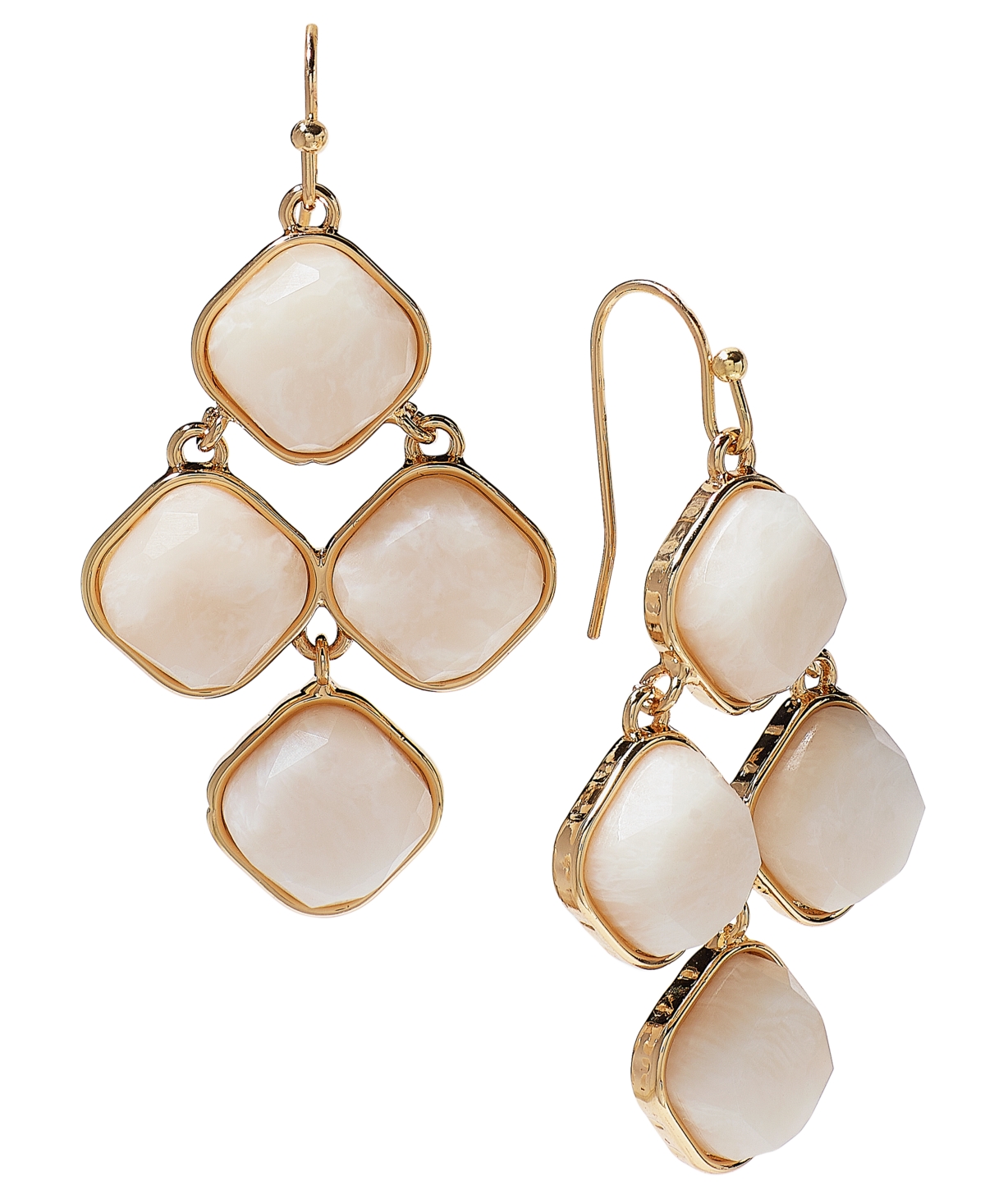 Shop Style & Co Stone Kite Drop Earrings, Created For Macy's In White