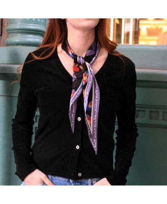 Silk Diamond Scarf Of Purple Garden