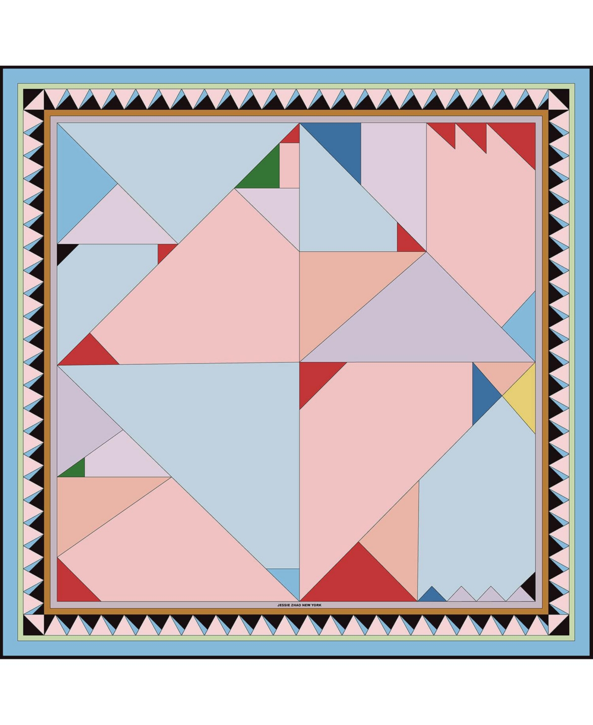 Jessie Zhao New York Double Silk Scarf Of Color Recombination