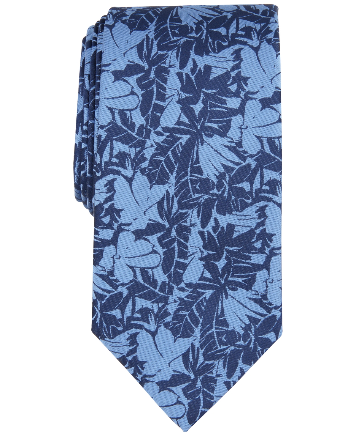 Shop Michael Kors Men's Tonal Palm Tie In Navy