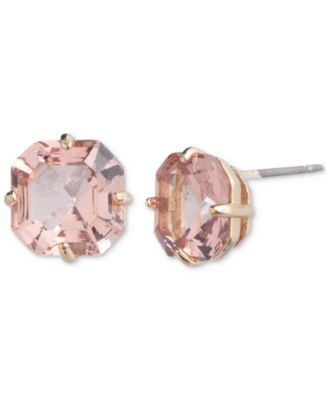 Lauren Ralph Lauren - Gold-Tone Cushion-Cut Stone Stud Earrings