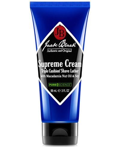 Jack Black Supreme Cream Triple Cushion® Shave Lather with Macadamia Nut Oil & Soy, 3 oz